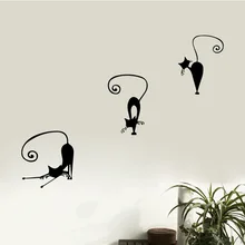 Креативные наклейки на стену с изображением кота для детей, спальни, самоклеющиеся съемные наклейки, домашний декор, декоративные обои для гостиной, дивана