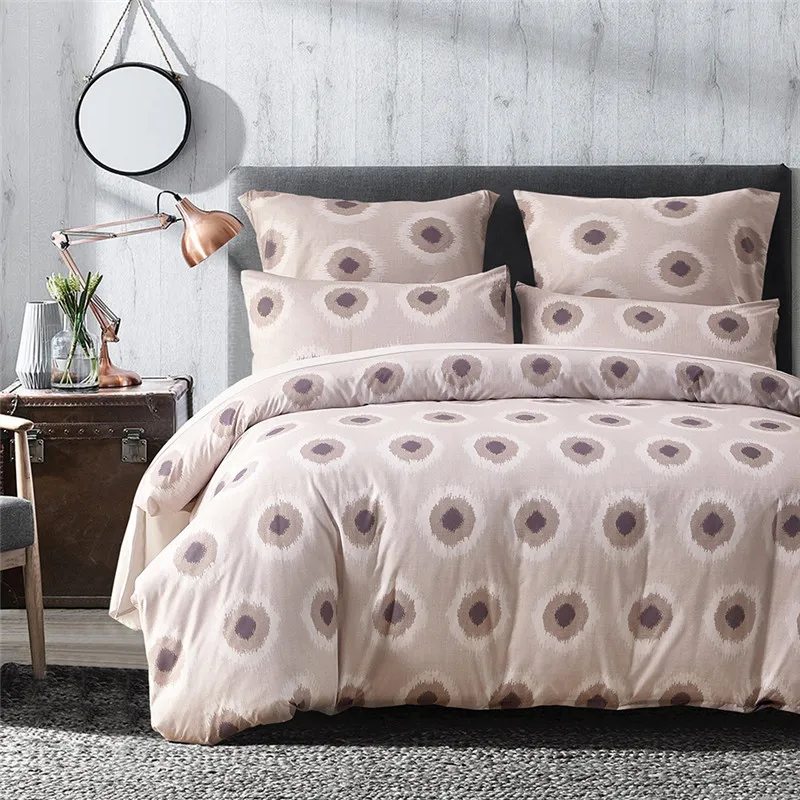 

Pink Dot Pattern 2/3Pcs Home Textile Flower Series Bed Linens Bedding Sets Bed Set Duvet Cover Mans Cover Set USA King 3 Size
