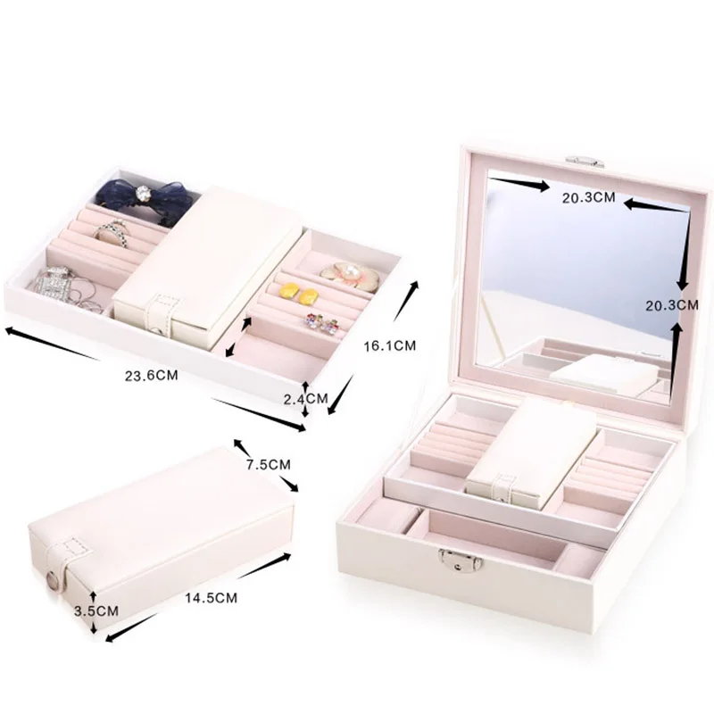 

Russia Shipping Multi-functional Ring Cases Packaging Gift Box Jewelry Display Stand Casket Decorations Jewelry Box @M23