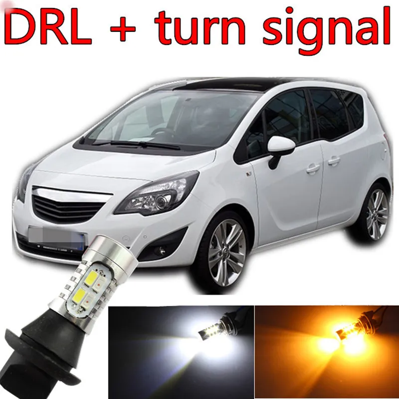 

Tcart 1Set Car LED Daytime Running Light Front Turn Signals all in one Lamps Free shipping For Opel Meriva 2003~2015 accessories