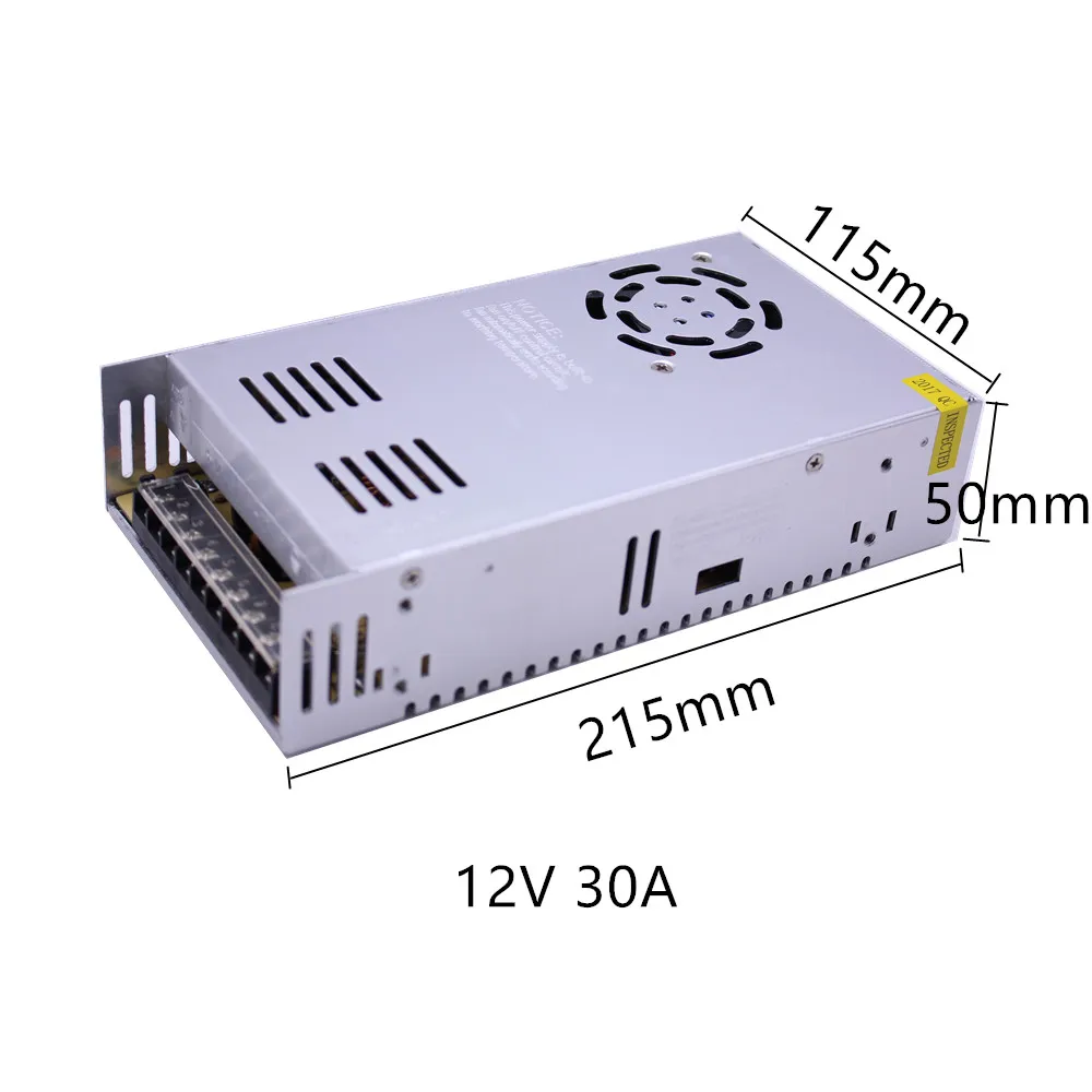 12V переключатель светодиодный Питание трансформатор 1.25A/2A/3A/5A/8.5A/10A/15A/20A/30A драйвер 15W 25W 36W 60W 100W 120W 150W 250W 360W