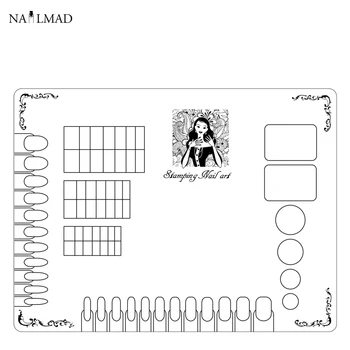 

40*30mm Nail Tools Nail Art Mat Nail Stamp Stamping Plate Water Marble Maker Silicon Table Cover Protector