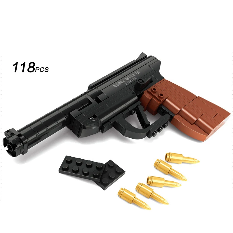 

118Pcs Blocks DIY Building Toy Gun Plastic with High Quality Mark Guns Educational Toys Puzzle Blocks Birthday Gift For Kids