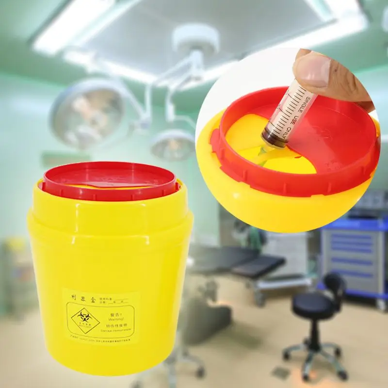 

Sharps Container Medical Needles Bin Biohazard Tattoo Piercing Needles Disposal Collect Box Tattoo Artist Waste Barrel Trash Can