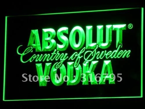 

a025 Absolut Vodka Country of Sweden LED Neon Light Signs with On/Off Switch 20+ Colors 5 Sizes to choose
