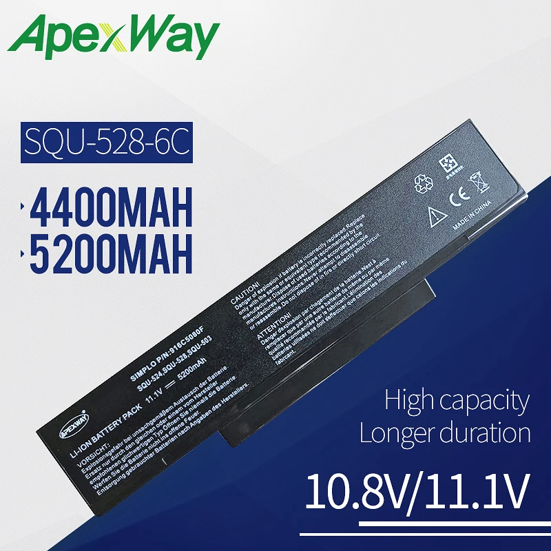 Skup Apexway akumulator do laptopa dla LG Asus ED500 M740BAT 6 M660BAT 6 M660NBAT 6 SQU 524 SQU 528 SQU 529 SQU 718 BTY M66 BTY M67 BTY M68