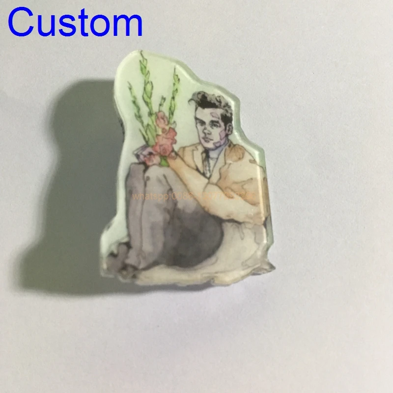 10pcslot Custom Acrylic Badges Character printing Badges for Clothing Kawaii Badge Icon Pin Brooch (12)