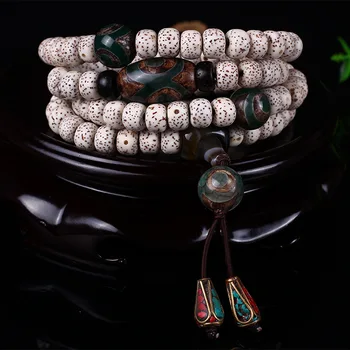 

Hainan Fenlu original natural Bodhi 108 Beads Bracelet White on the dry grinding density along the Bodhi seeds
