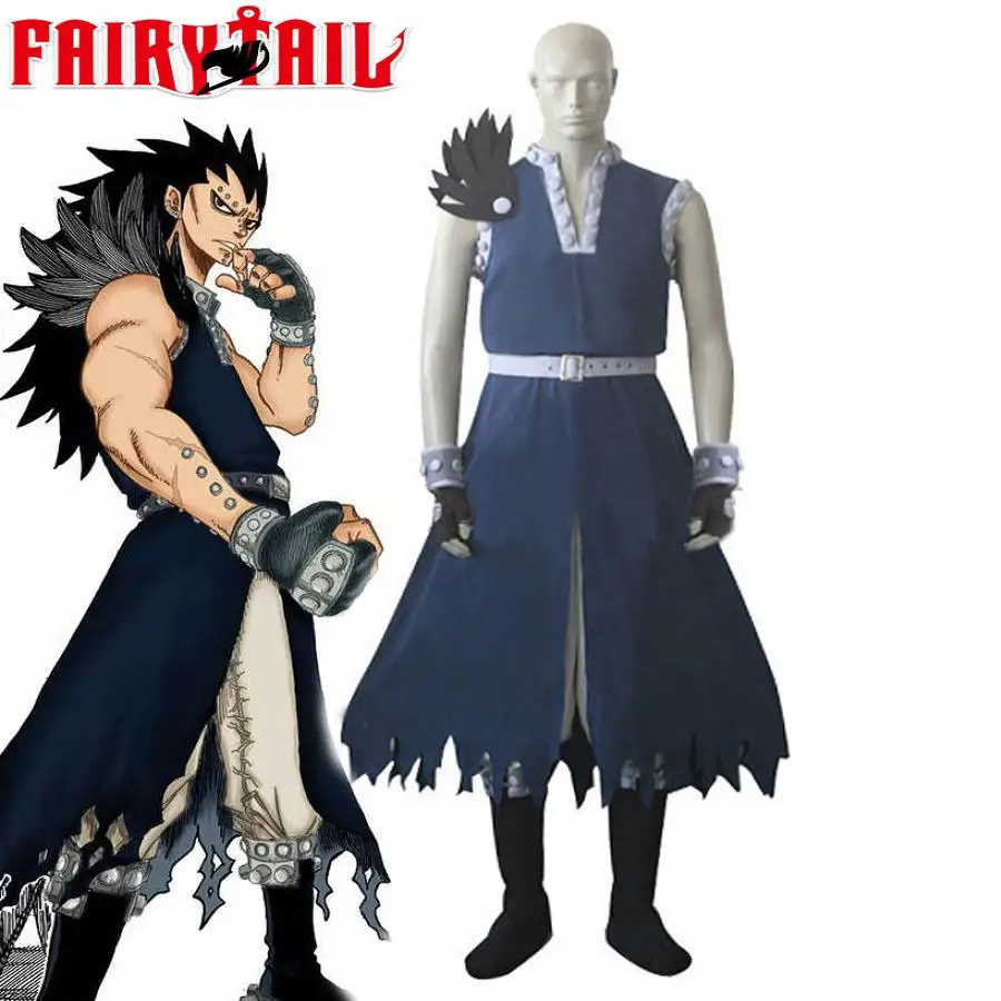 

Unisex Anime Cos Fairy Tail Gajeel Reitfox Cosplay Costumes Suit Sets
