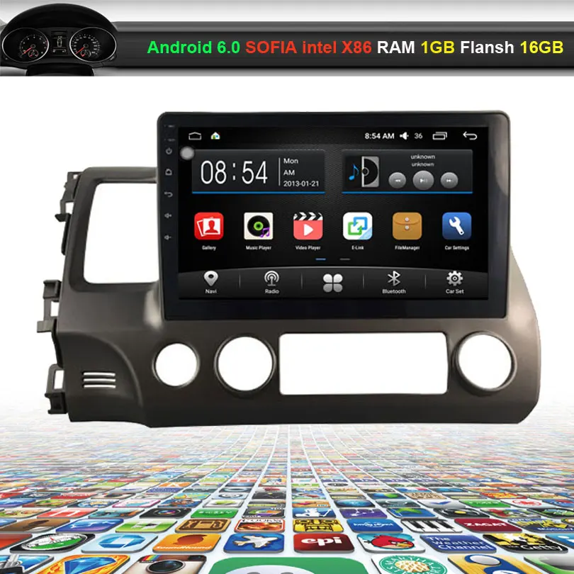 

10.2 inch Car Video Audio Player for HONDA CIVIC 2006-2009 with GPS Navigation Bluetooth Wifi (NO DVD)