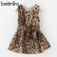 Beenira/Summ/платье для девочек в европейском и американском стиле; детское леопардовое платье принцессы без рукавов; дизайн для От 3 до 9 лет; детское платье