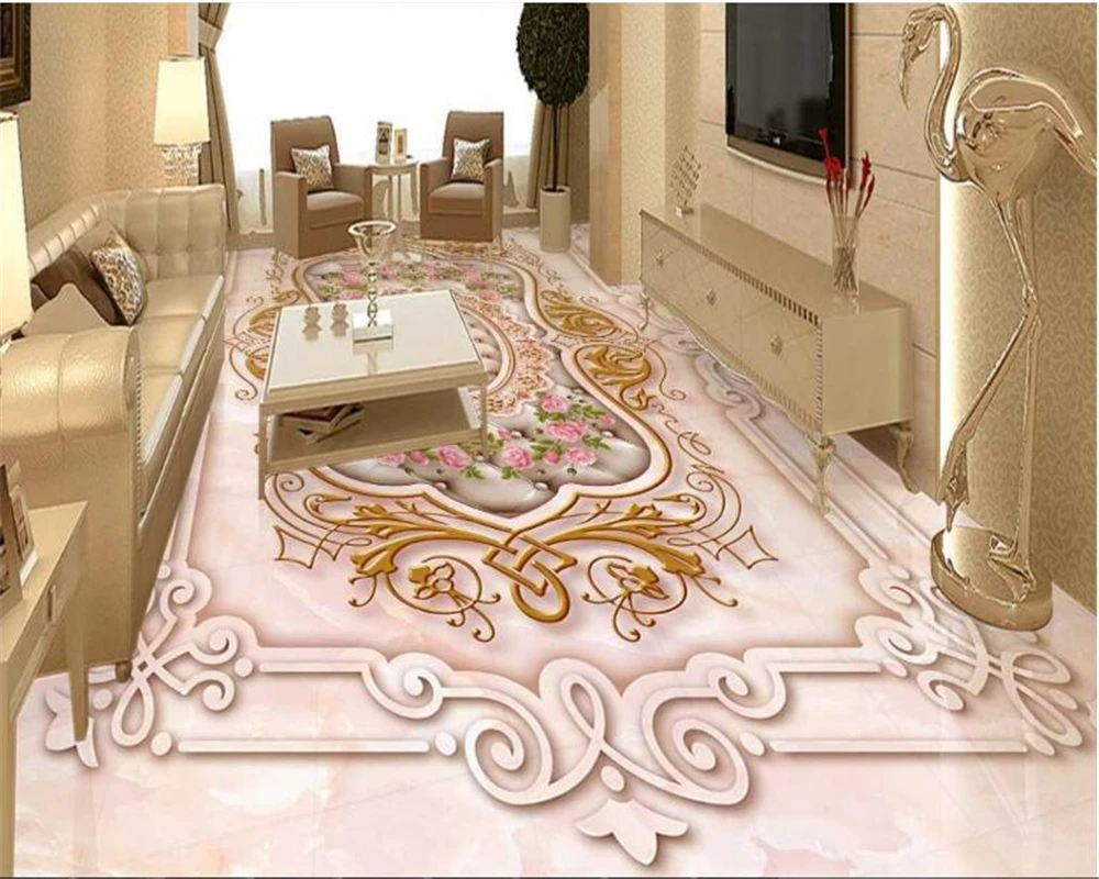 beibehang Custom fashion aesthetic personality wallpaper European stone
pattern parquet 3d flooring pattern 3d wallpaper tapety