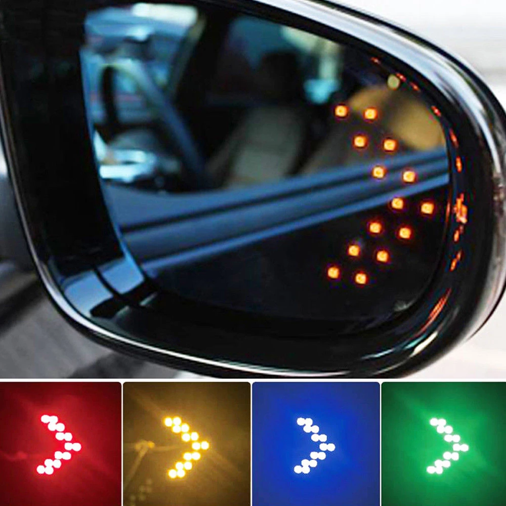 

2Pcs 14 SMD LED Arrow Panel For Car Rear View Mirror Indicator Turn Signal Light Car LED Rearview Mirror Light W5W turn signals