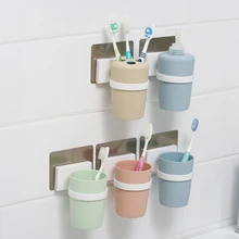 Пластик держатель чашки для зубной щетки для стен подвесная присоска органайзер для зубной щетки для хранения бритвы стойки дома Ванная комната стиральные принадлежности