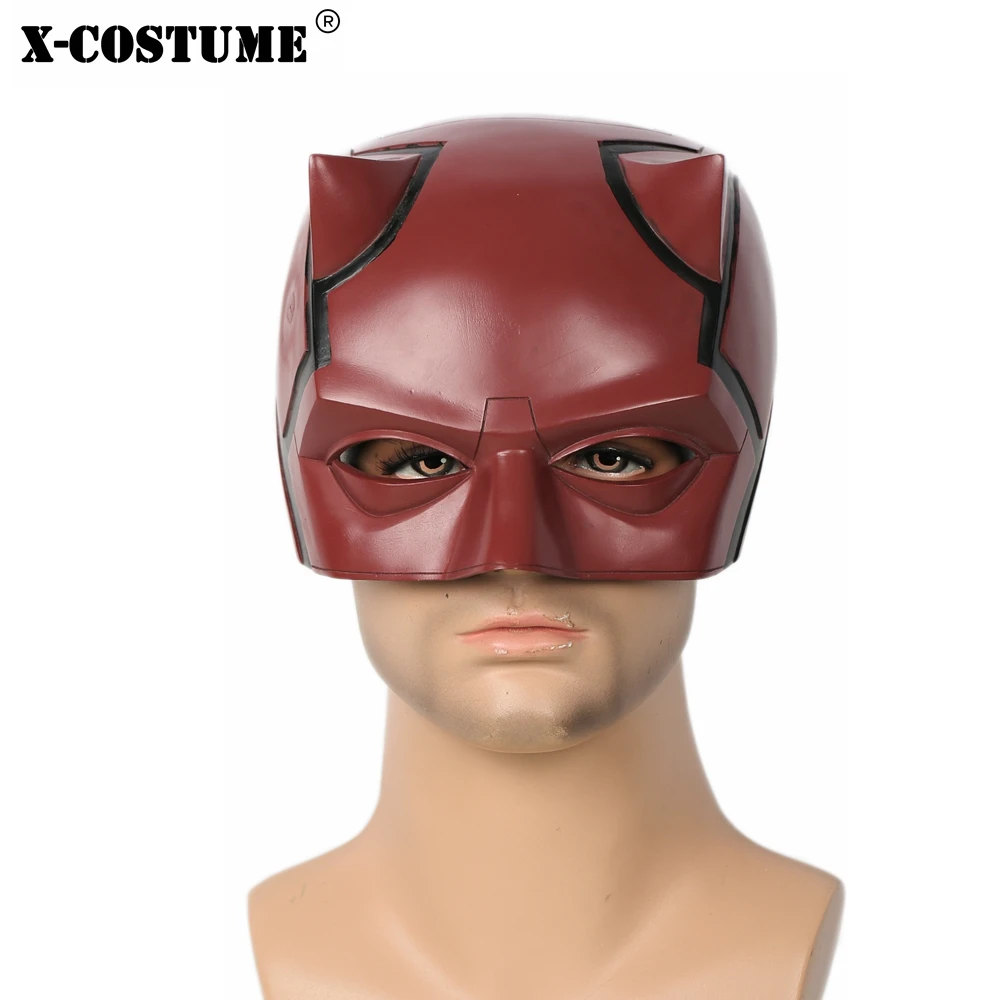 X-COSTUME Daredevil глубокая Красная резина шлем закрывающий половину лица маска крутой