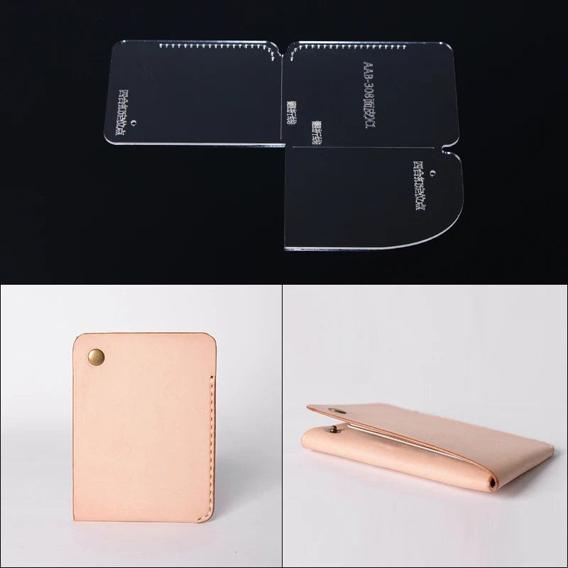 1 Set Acrylic Leather Template Home Handwork Leathercraft Sewing Pattern Tools Accessory Card package 8.5*11*1cm | - Цена: 