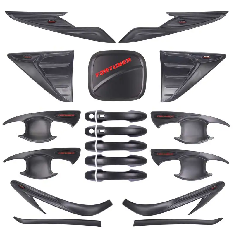 Для Toyota аксессуары для Fortuner- обшивки тюнинга автомобильные аксессуары матовый черный ABS авто аксессуар Стайлинг Литье - Цвет: Body Kits