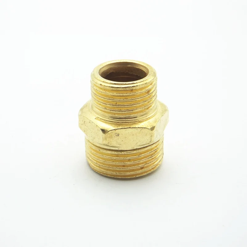 1/2" x 3/4" Male BSP Male Thread Connection Hex Copper Plating Pipe
