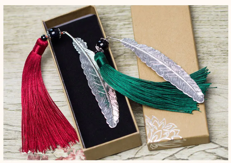 Креативные металлические перьевые кисточки закладки Изысканные Ручной ...