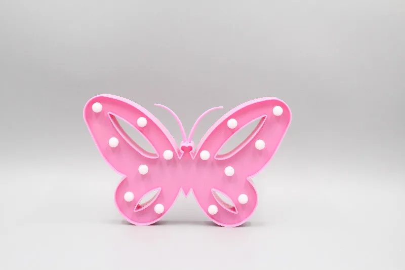 

TONGER Pink LED Butterfly Night Light For Christmas/Valentine Holiday Decoration Home Bedside Cute Animal 3D Night Lamp