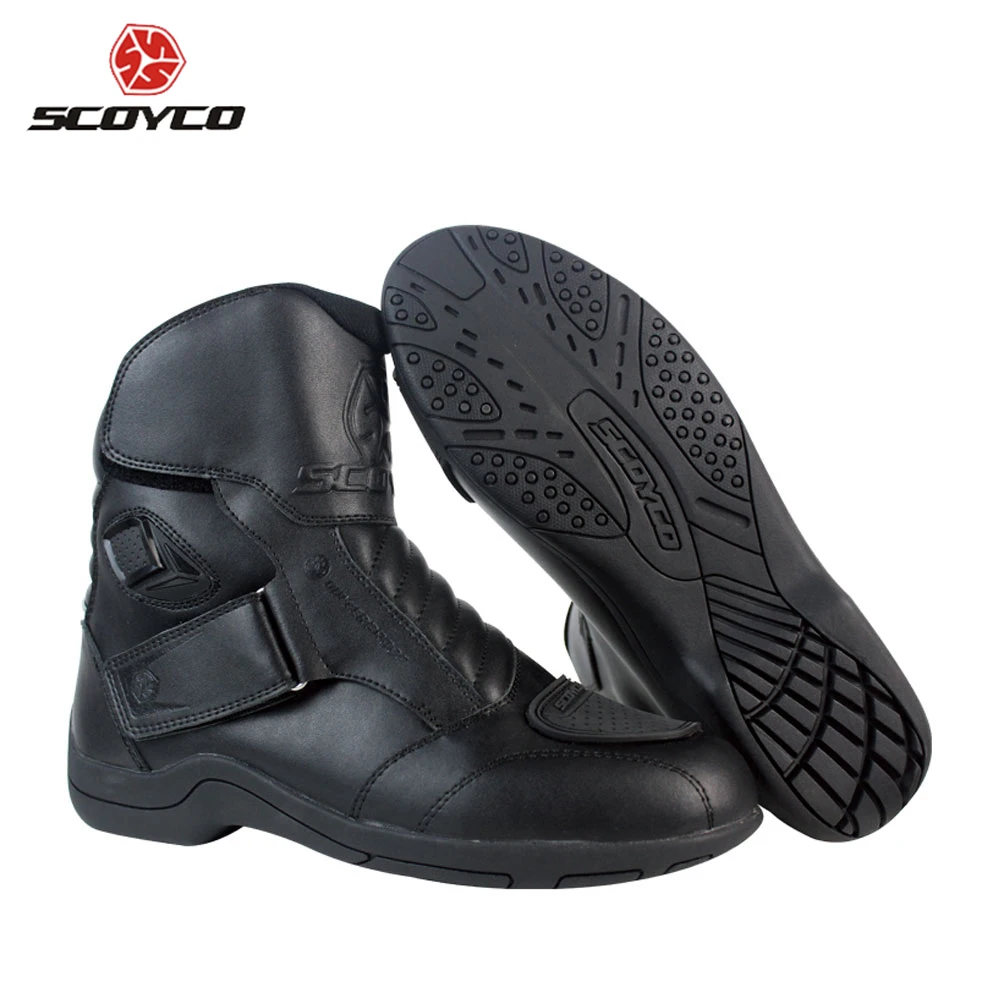 Botas de motocicleta SCOYCO de carreras de cuero a prueba de agua Motocross Botas de motociclista corto de velocidad de carretera Botas profesionales MBT011W Botas de motocicleta SCOYCO de carreras de cuero a prueba de agua Motocross Botas de motociclista corto de velocidad de carretera Botas profesionales MBT011W