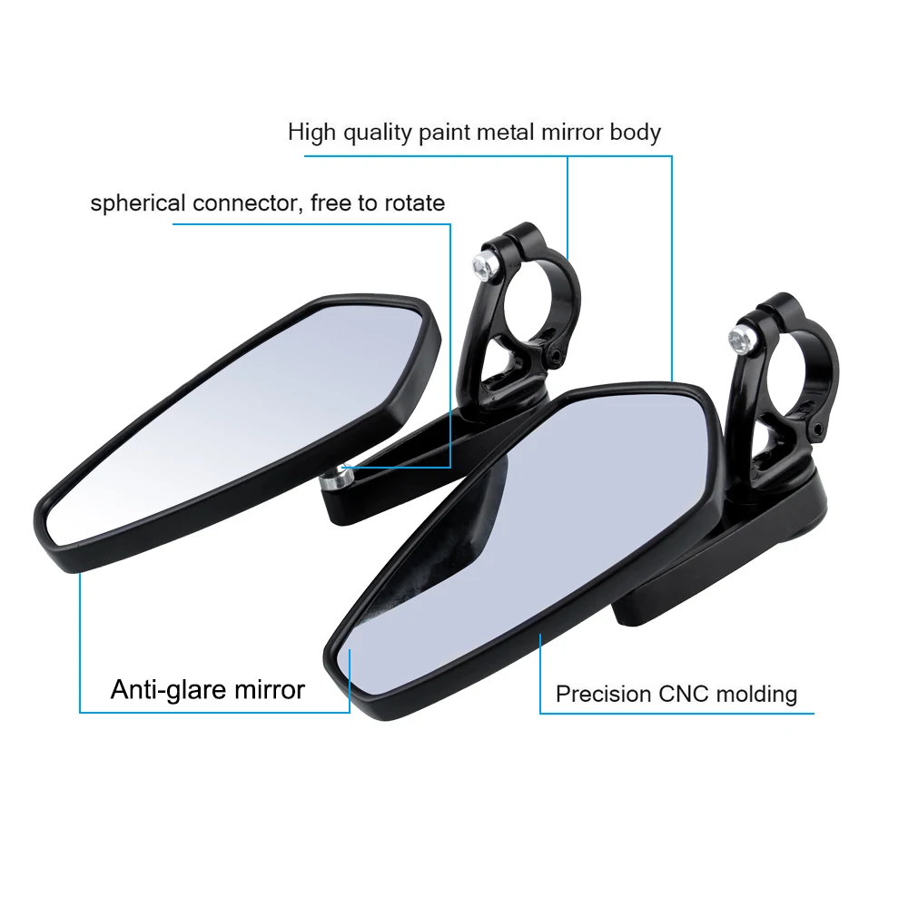 

7/8" Handlebar Aluminum Alloy Motocycle Rearview Mirrors Moto End Motor Side Mirrors Motorcycle Cafe Racer Accessories