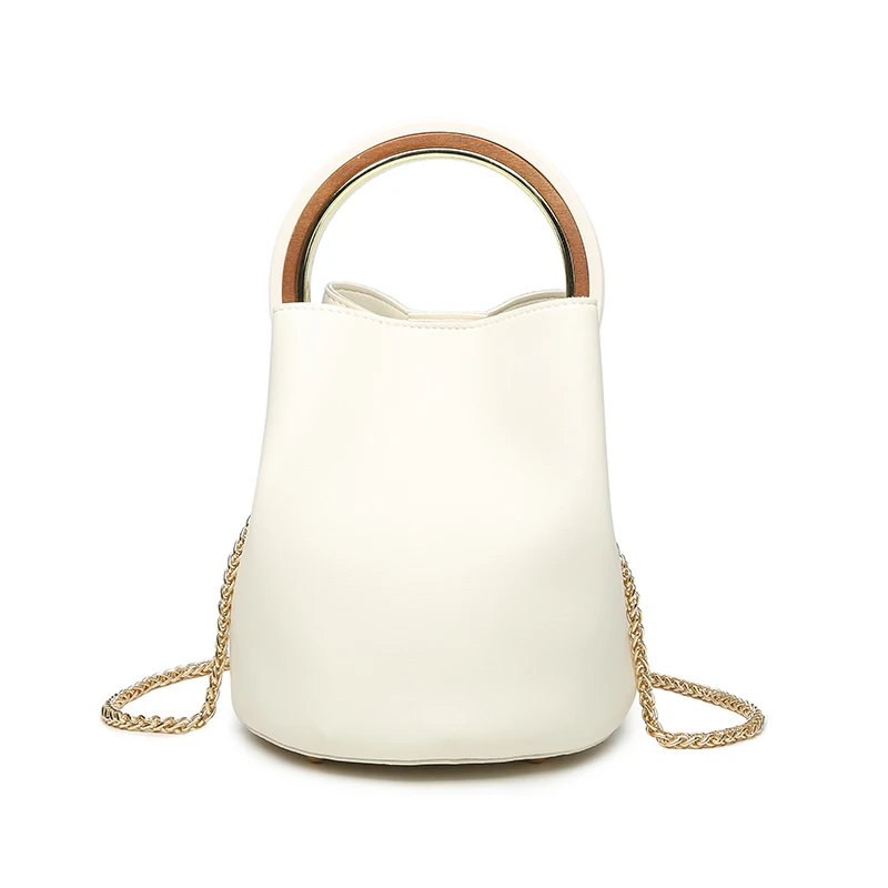 

Fashion Round Handle Chain Women Handbags Casual Buckets Designer Crossbody Bags Luxury Pu Shoulder Bags Lady Small Purses Totes