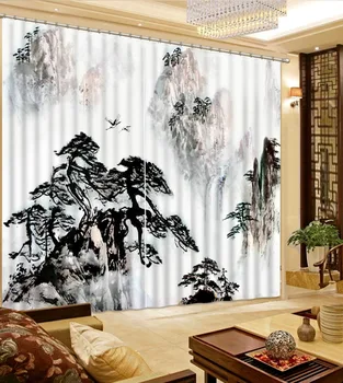 

Curtains Decoration European 3D Curtains For Living room Blackout High mountain