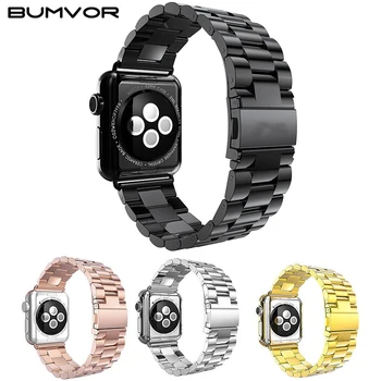 

Sliver For Apple Watch Band 42/44mm Black Gold Stainless Steel Bracelet Buckle Strap Adapter for Apple Watch 4 3 iWatch Band 38