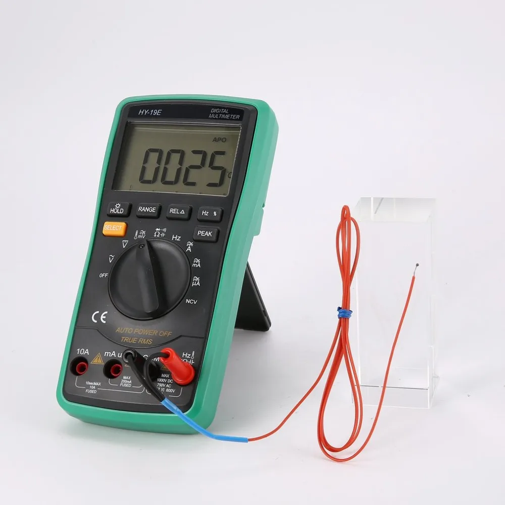 

Digital Multimeter HY-19E DC/AC Voltage Current Meter Handheld Ammeter Ohm Diode Capacitance Tester 5999 Counts Multitester