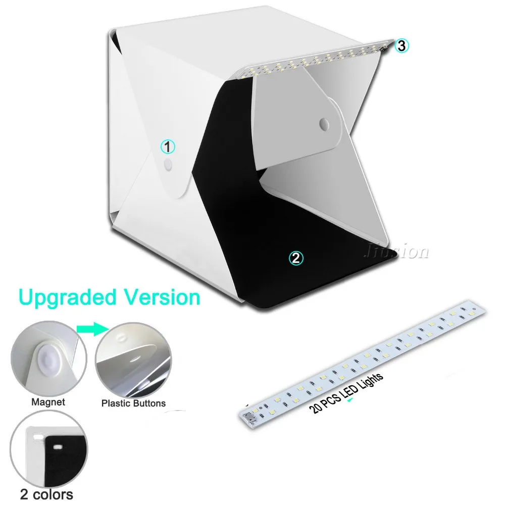 Portable Folding Mini Led Light Box Photography Home Room Photo Studio White Soft Box For DSLR And Other Camera Light Acc