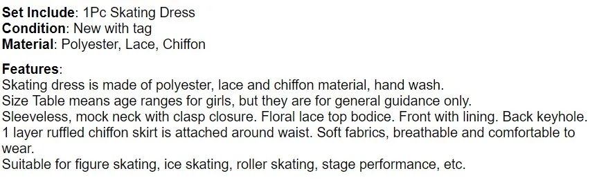 ChicTry/детское кружевное платье без рукавов с цветочным рисунком для девочек; платье для катания на коньках; Балетные гимнастические леотарды; детский Лирический танцевальный костюм