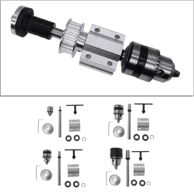 Koop JTO B10 B12 B16 Elektrische Boor Geen Power Spindel Montage DIY Houtbewerking Snijden Slijpen Kleine Draaibank Trimmen riem Boor Chuck