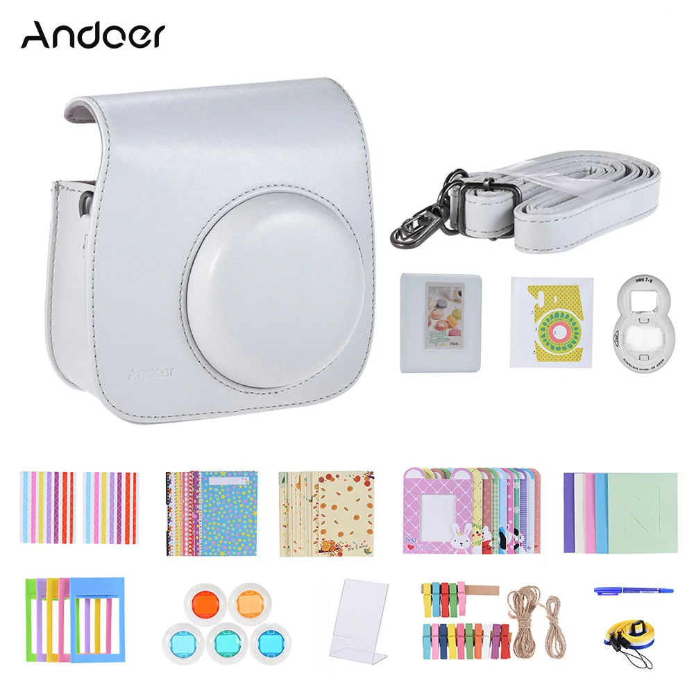 Andoer 14 в 1 Набор аксессуаров для мгновенной камеры Fujifilm Instax Mini 9 8 + чехол наклейка на