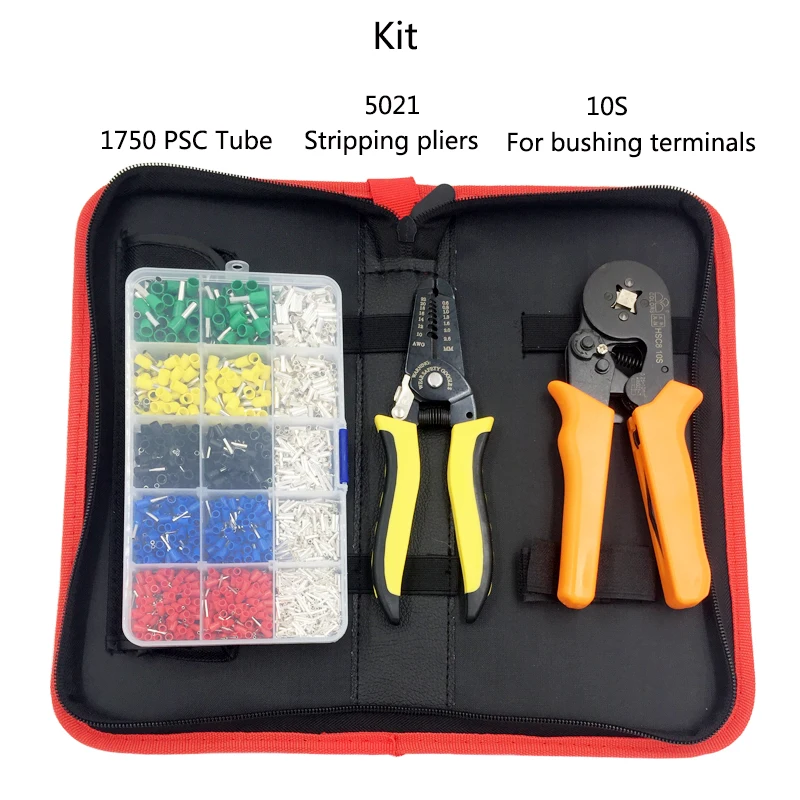 

Kit cable crimping stripping pliers and 1750 PCS tube is suitable for cutting wire/stripping wire/crimping Sleeve type terminals