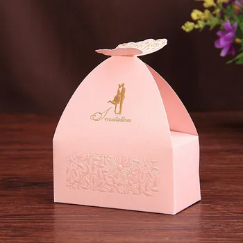 

Free shipping lovely gilding butterfly the bride and groom embossed patterns wedding candy box,200pcs/lot,QQJJ6