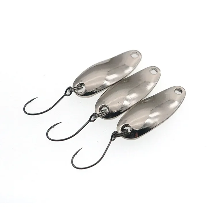 1Pcs Metal Spinner Spoon Fishing Lure Gold Silver Rotating Hard Baits For Trout Pike Peche Feather Treble Hook Tackle