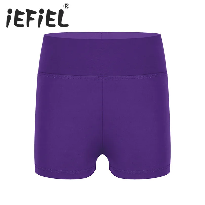 

6-12 Years Girls Kids Child Boy-cut High Waist Activewear Dance Shorts Bottoms for Yoga Sports Workout Gym Girls Dancing Shorts