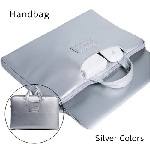 Бренд Kinmac сумка из искусственной кожи для ноутбука 1", 14", 15,6 дюймов, чехол мессенджер для MacBook Air, Pro 13,", 15,4" - Цвет: Handbag Silver