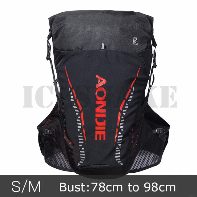 AONIJIE 18L рюкзак для занятий спортом на открытом воздухе, сумка для бега, жилет для гидратации, сумка для марафона, велоспорта, пешего туризма, бега для 2L водяного пузыря - Цвет: SM Black Red