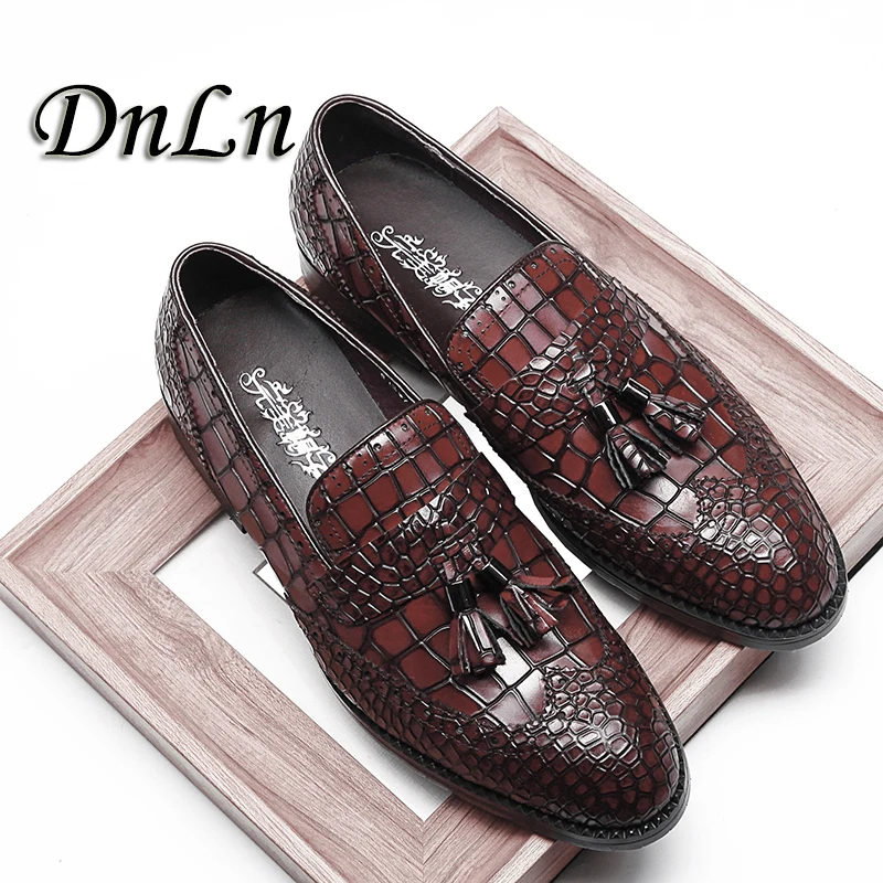 

Luxury Men Business Genuine Leather Dress Shoes Italian Style Slip-On Office Boat Office Wedding Shoes 40D50