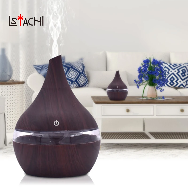 

LSTACHi 300ml USB Electric Aroma Air Diffuser Wood Ultrasonic Air Humidifier Essential Oil Aromatherapy Cool Mist Maker