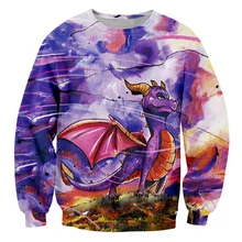 Man New Colored Cartoon Animal Sweatshirt 3D Full Printed Wing Dragon Large Size 5XL Men's Harajuku Fashion Pullover Hipster Top
