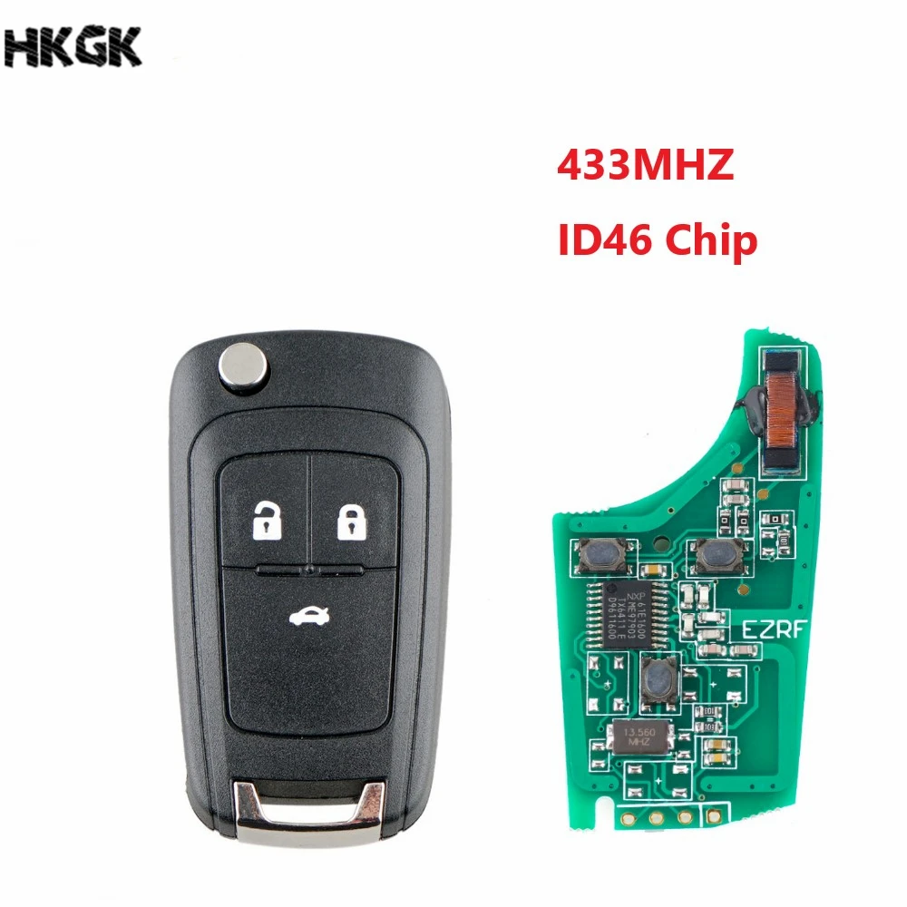 3 кнопки дистанционный ключ брелок от машины для Opel Astra J Corsa E Insignia Zafira C 2009 2016 433 МГц