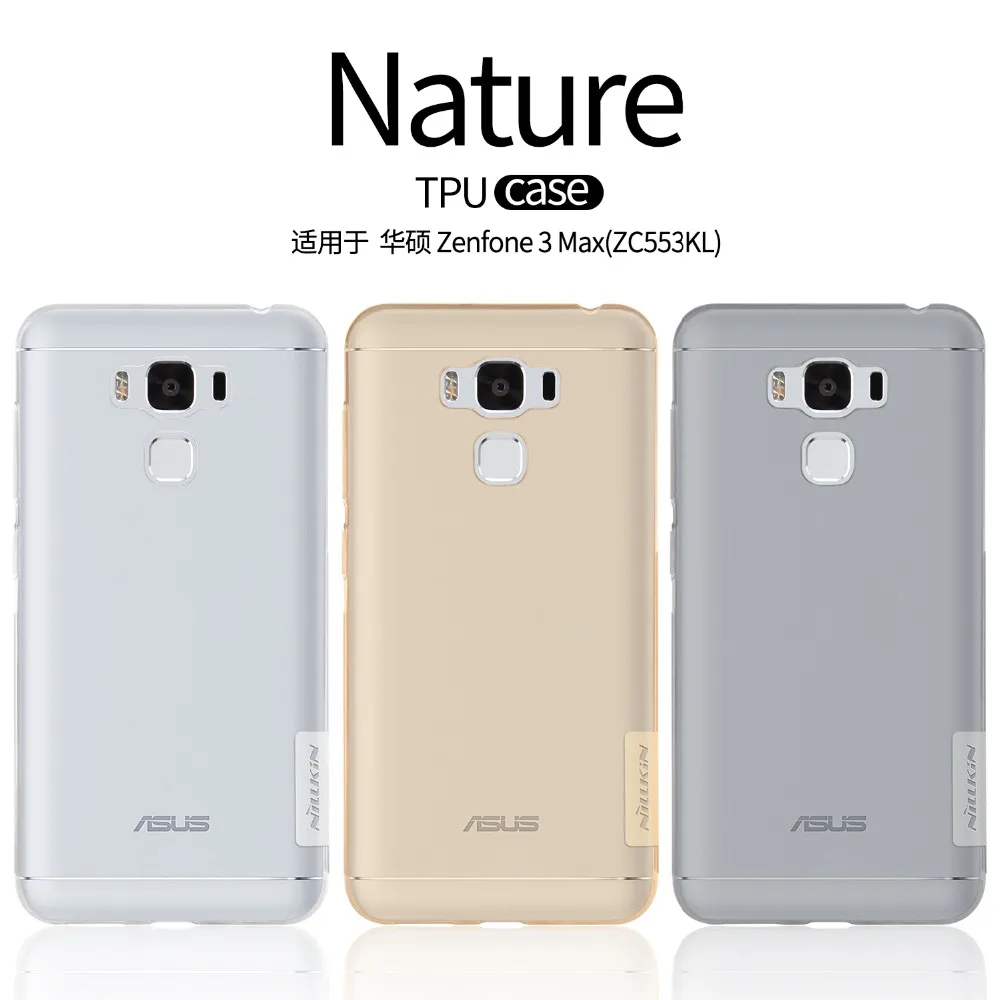 

NILLKIN for Asus Zenfone 3 Max(ZC553KL)TPU protective mobile phone case back cover soft silicon phone cases dust plug anti slip