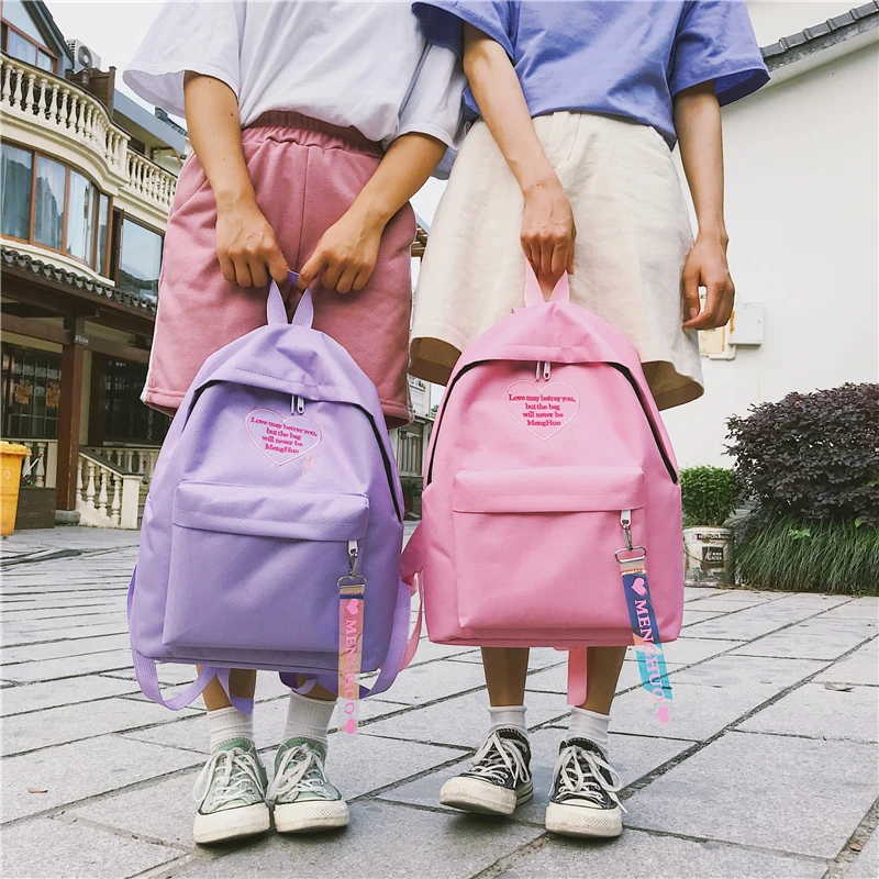 Menghuo Fashion Ribbon Backpack Women Nylon School Bags for Teenage Girls Embroidery Practical Functional Travel Female Backpack (64)