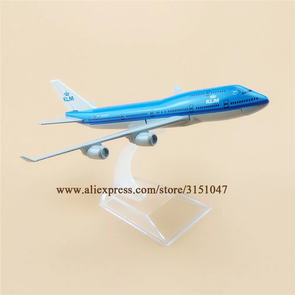 Сплав металла Air KLM B747 авиакомпания модель самолета KLM Boeing 747 Airways модель самолета Стенд самолет детские подарки 16 см