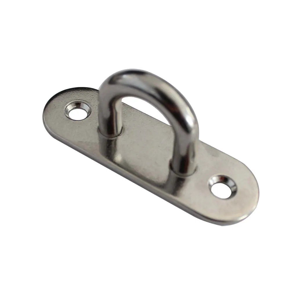 Heavy Duty 316 Stainless Steel Pad Eye Plates 5mm Oblong Boat Pad Eye Plate Shade Sail Hardware Kits Door Widow Fittings 20pcs 1pcs stainless steelmagnetic door catch strong heavy duty cupboard magnets kitchen 40kg door stopper stainless hardware