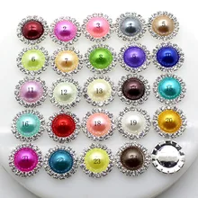 10pcs Lot 15mm Pearl font b Wedding b font Diamond buttons Factor Outlets Rhinestones buttons DIY