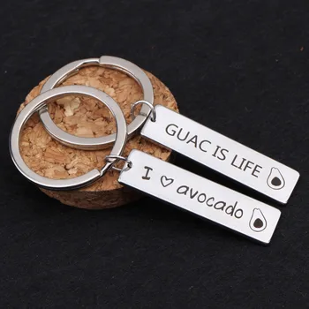 

Engraved Ucac Is Life Avocado Keychain Bag Charm Car Key Tag Stamped Avocado Key Holder Best Friends Family Keyring Gifts